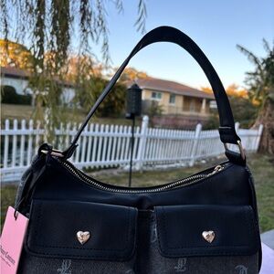 Juicy Couture Black and Gray Shoulder Bag